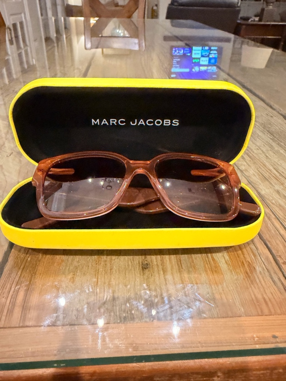 Marc Jacobs Oversized Square Sunglasses in Translucent Pink-Brown - Picture 10 of 11